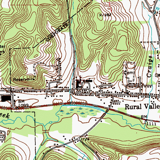 Topographic Map of Shannock Valley High School, PA