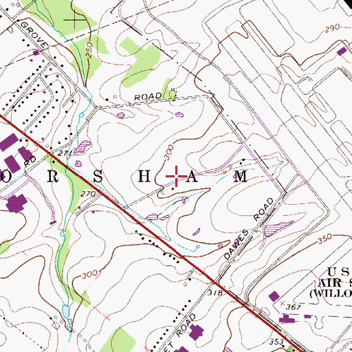 Topographic Map of Hidden Springs Golf Course, PA