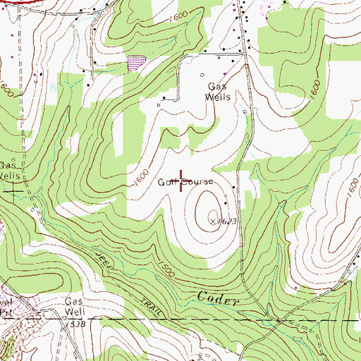 Topographic Map of Pinecrest Golf Course, PA
