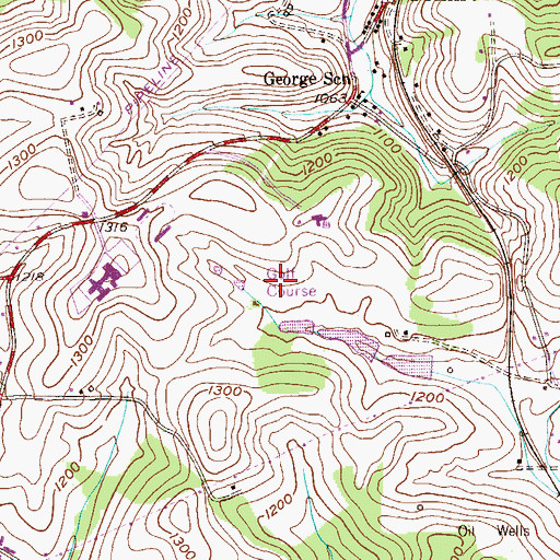 Topographic Map of Cherry Hills Inn Golf Course, PA