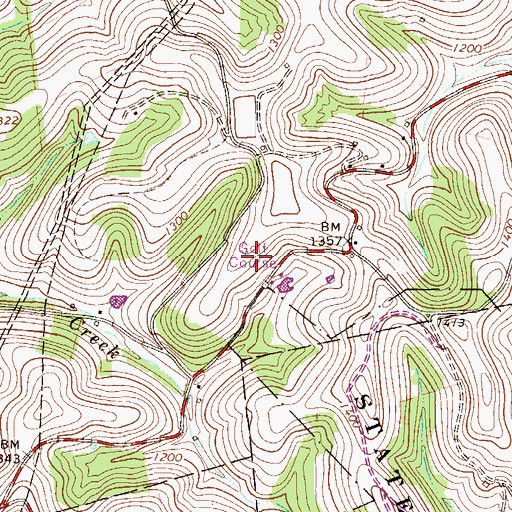 Topographic Map of Double Dam Golf Course, PA