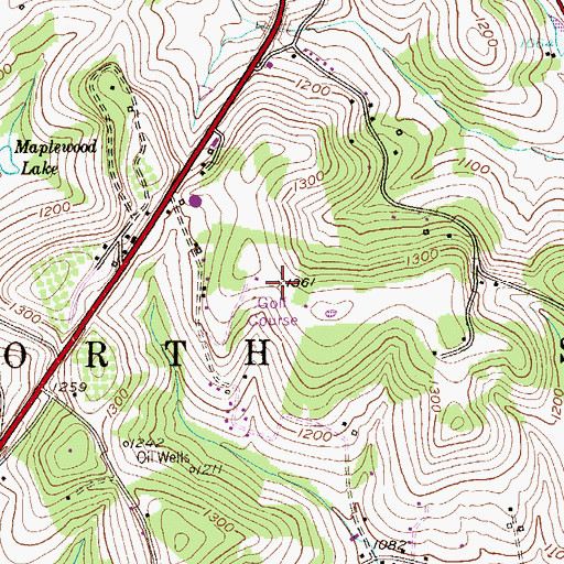 Topographic Map of Ranch View Golf Course, PA