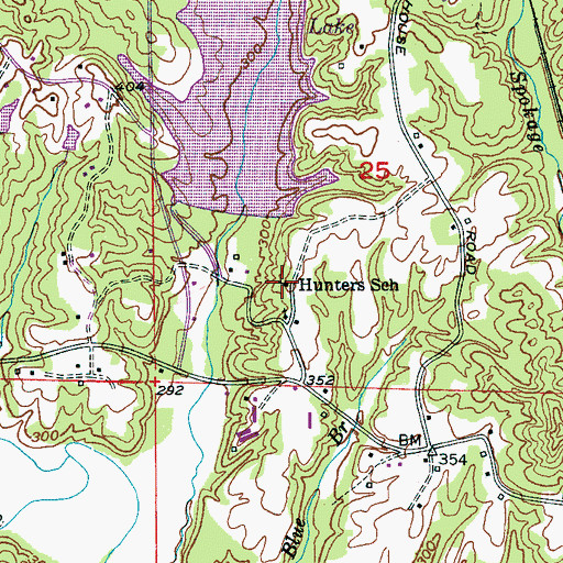 Topographic Map of Hunters School (historical), AL