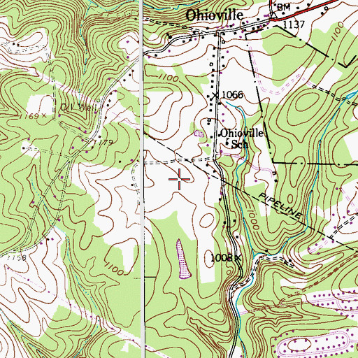Topographic Map of Hawthorne Valley Golf Course, PA