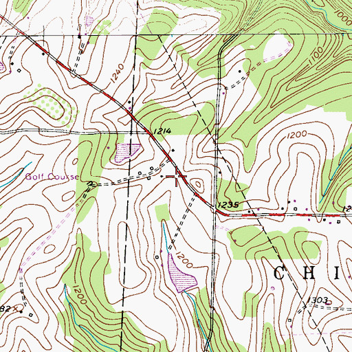 Topographic Map of Rolling Acres Golf Course, PA