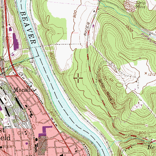 Topographic Map of Fox Run Golf Course, PA