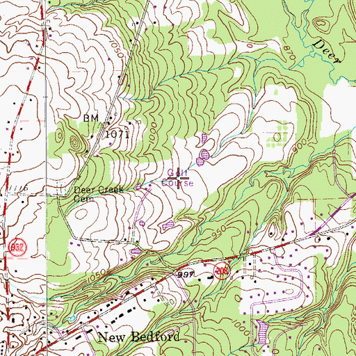 Topographic Map of Tanglewood Golf Course, PA