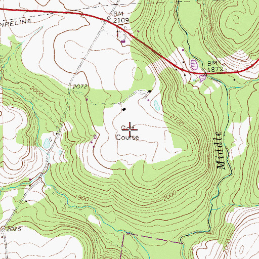Topographic Map of Middlecreek Golf Course, PA