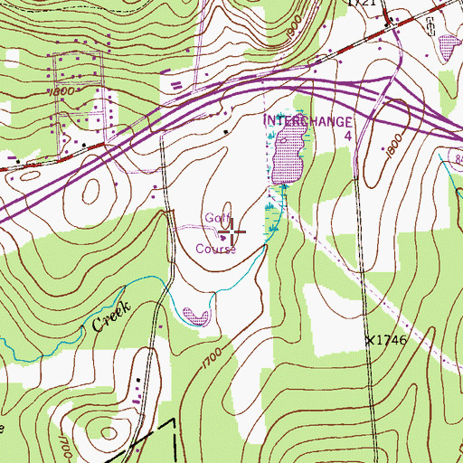 Topographic Map of Scranton Municipal Golf Course, PA
