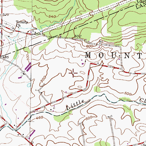 Topographic Map of Tree Top Golf Course, PA