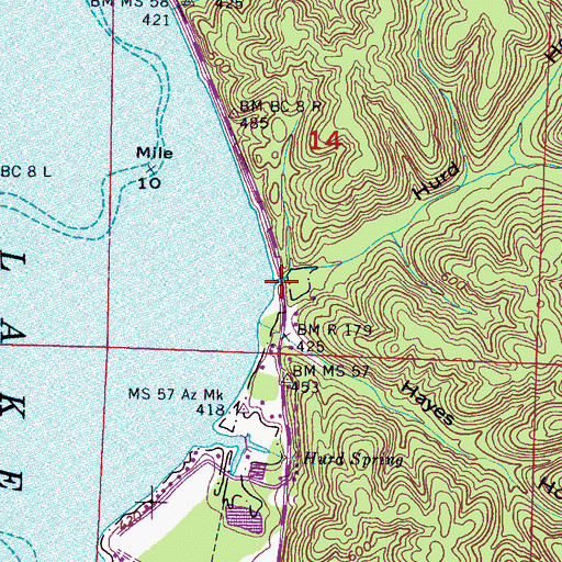 Topographic Map of Hurd Hollow, AL