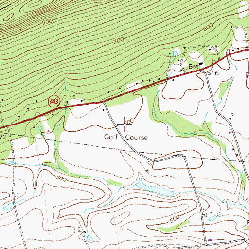 Topographic Map of Manada Golf Course, PA