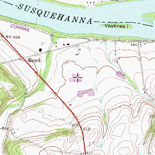 Topographic Map of Cherokee Golf Course, PA