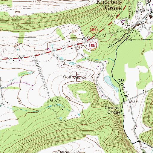Topographic Map of Jepkos Three Ponds Golf Course, PA