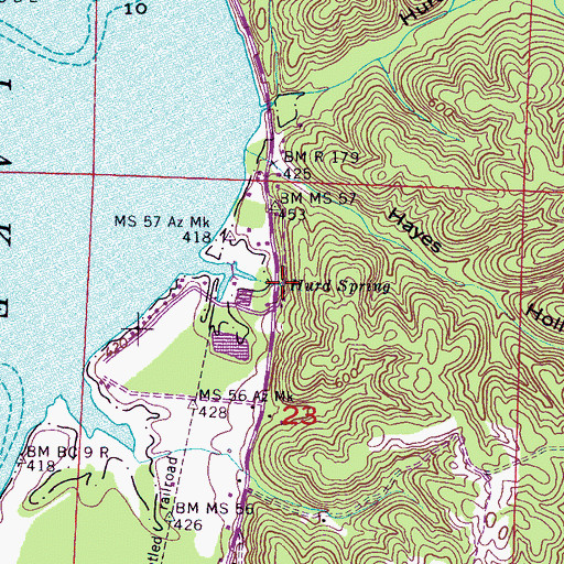 Topographic Map of Hurd Spring, AL
