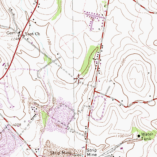 Topographic Map of Dearmond School (historical), PA