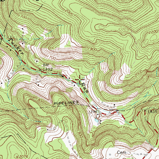 Topographic Map of Hughes School (historical), PA