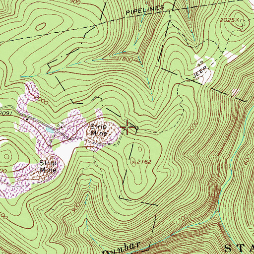 Topographic Map of Gettamy School, PA