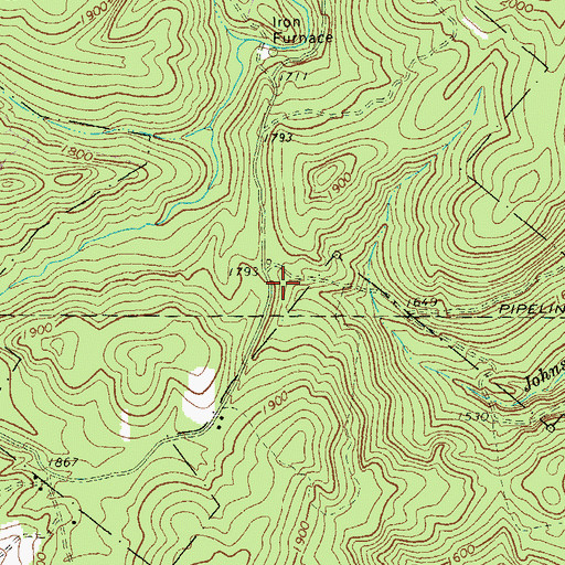 Topographic Map of Liston School (historical), PA