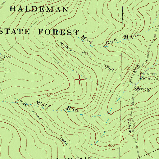 Topographic Map of Grimms Trail, PA