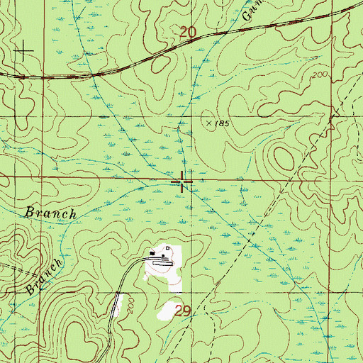 Topographic Map of Hurricane Branch, AL