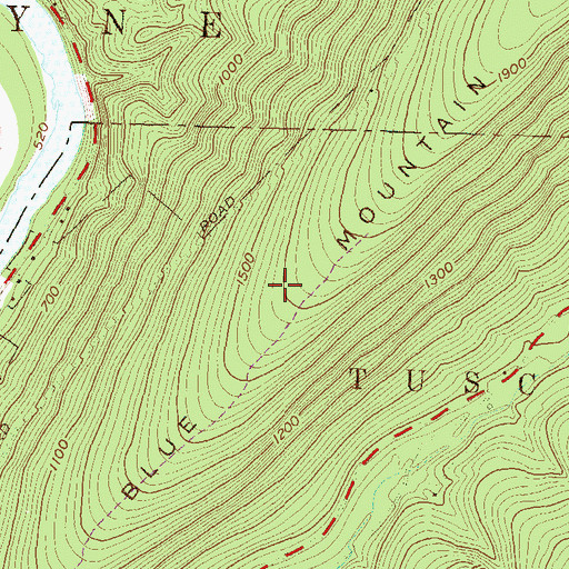 Topographic Map of Anthill Trail, PA