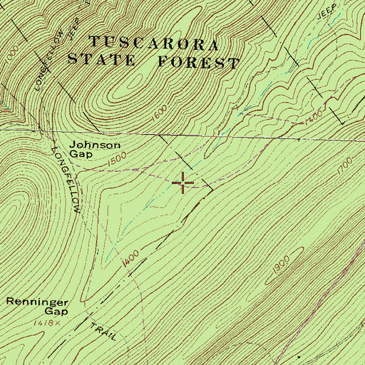 Topographic Map of Flat Trail, PA
