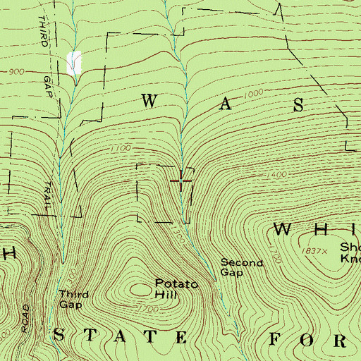 Topographic Map of Second Gap Trail, PA
