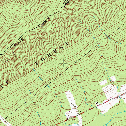 Topographic Map of Vincent Tram Trail, PA