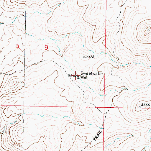 Topographic Map of Sweetwater Well, AZ