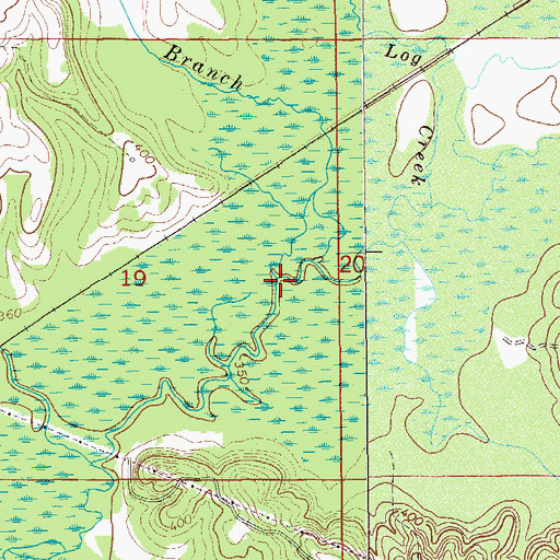 Topographic Map of Hurricane Branch, AL