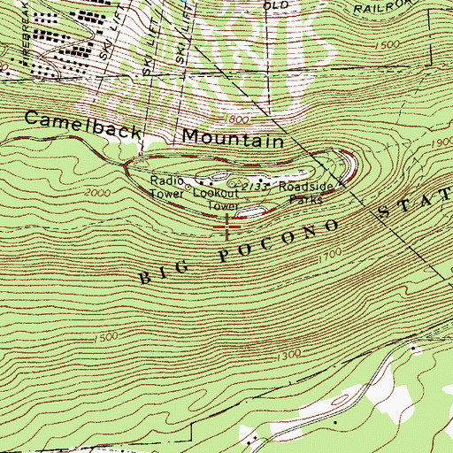 Topographic Map of Camelback Trail, PA
