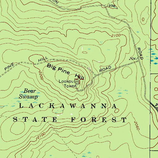 Topographic Map of Big Pine Hill View, PA