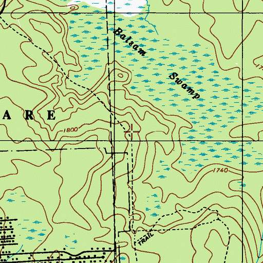 Topographic Map of Brown Trail, PA