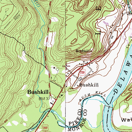 Topographic Map of American Youth Hostel, PA