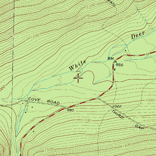 Topographic Map of Mud Hole Trail, PA