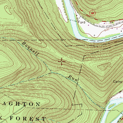 Topographic Map of Tiadaghton Trail, PA