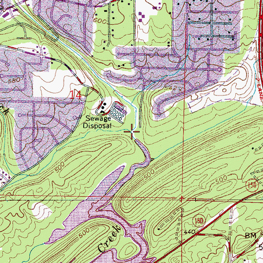 Topographic Map of Hurricane Branch, AL