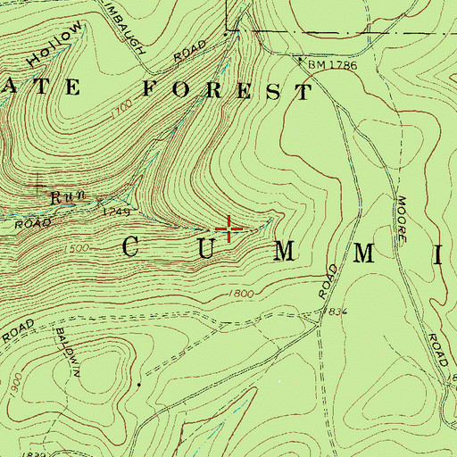 Topographic Map of Clark Hollow Trail, PA