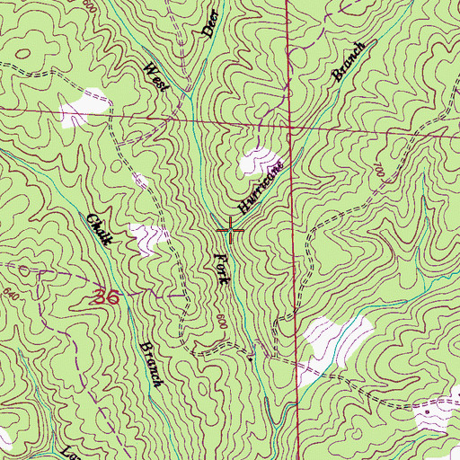 Topographic Map of Hurricane Branch, AL