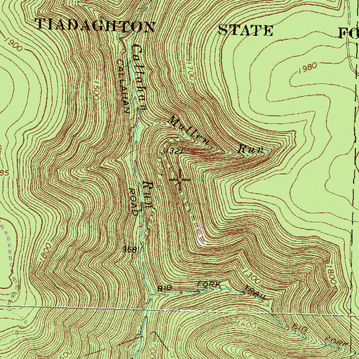 Topographic Map of Pikes Peak Trail, PA