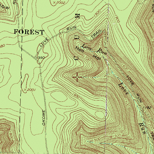 Topographic Map of Wildcat Trail, PA