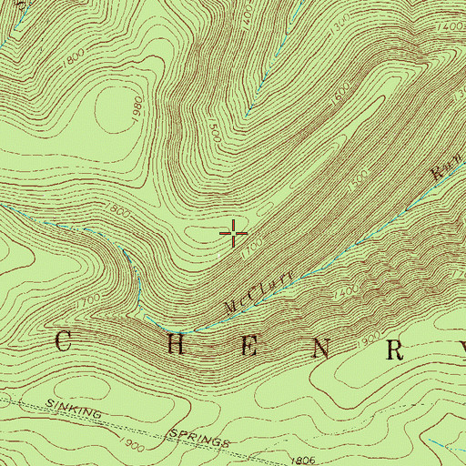 Topographic Map of McClure Trail, PA