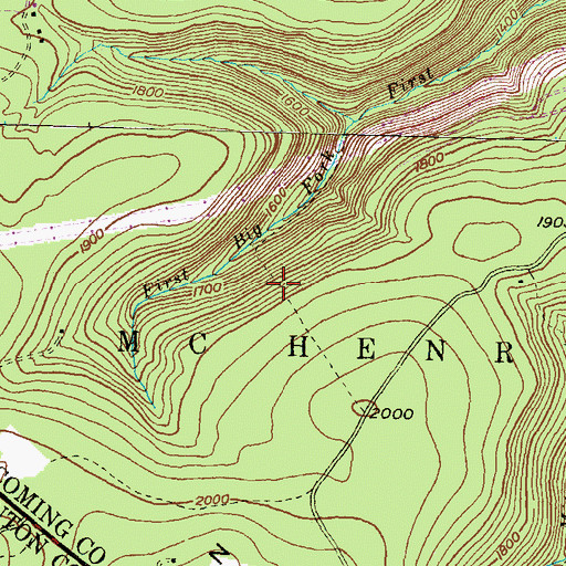 Topographic Map of First Branch Trail, PA