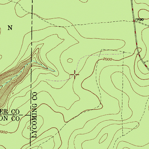 Topographic Map of Dugan Trail, PA