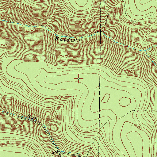 Topographic Map of Baldwin Point Trail, PA