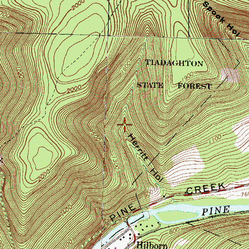 Topographic Map of Jack Hebrit Trail, PA