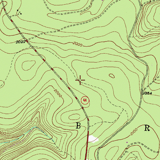 Topographic Map of Harrowed Trail, PA
