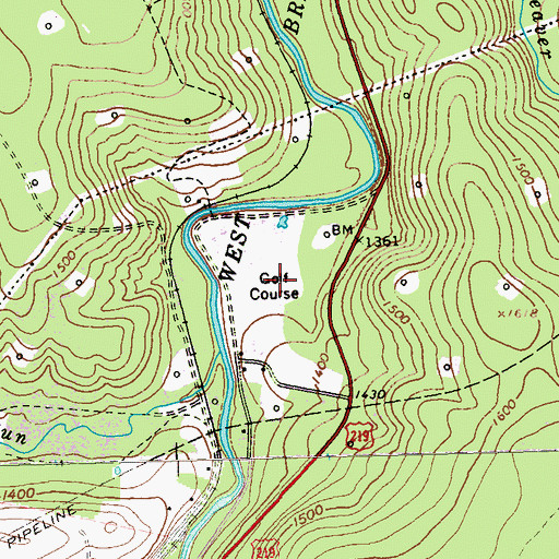 Topographic Map of Chetremon Golf Course, PA