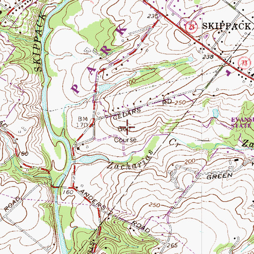 Topographic Map of Skippack Golf Course, PA